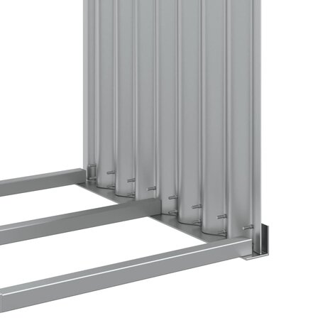 Haardhoutopslag 120x45x100 cm gegalvaniseerd staal zilverkleur 7
