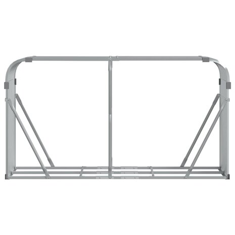 Haardhoutopslag 180x45x100 cm gegalvaniseerd staal zilverkleur 4