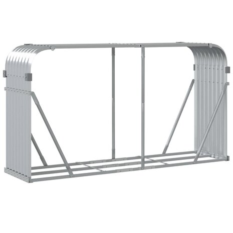 Haardhoutopslag 180x45x100 cm gegalvaniseerd staal zilverkleur 6