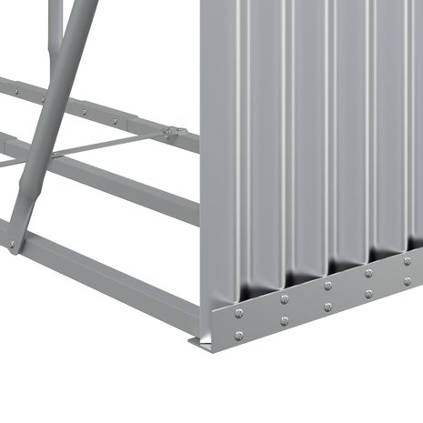 Haardhoutopslag 180x45x100 cm gegalvaniseerd staal zilverkleur 7