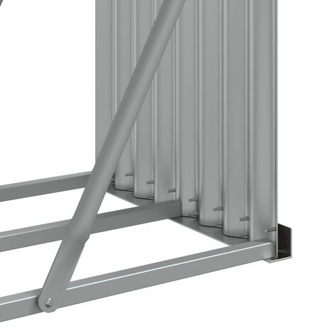 Haardhoutopslag 180x45x100 cm gegalvaniseerd staal zilverkleur 8