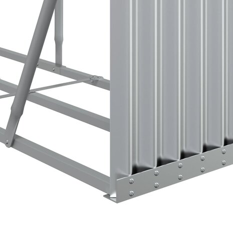 Haardhoutopslag 234x45x100 cm gegalvaniseerd staal zilverkleur 7