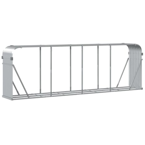 Haardhoutopslag 300x45x100 cm gegalvaniseerd staal zilverkleur 6