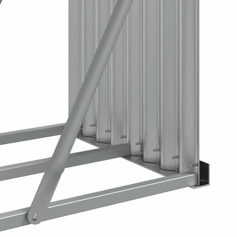Haardhoutopslag 300x45x100 cm gegalvaniseerd staal zilverkleur 8