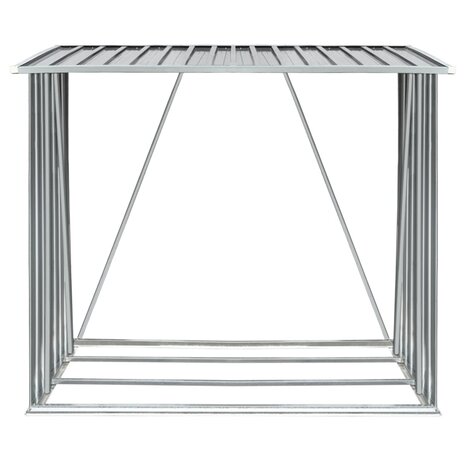 Haardhoutschuur 163x83x154 cm gegalvaniseerd staal grijs   3