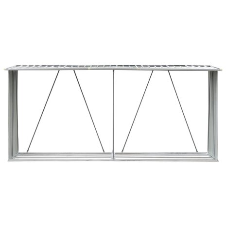 Haardhoutschuur 330x84x152 cm gegalvaniseerd staal groen 3