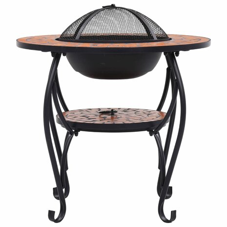 Vuurtafel mozaïek 68 cm keramiek terracottakleurig 4