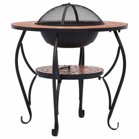 Vuurtafel mozaïek 68 cm keramiek terracottakleurig 5