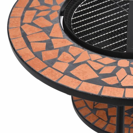Vuurtafel mozaïek 68 cm keramiek terracottakleurig 7