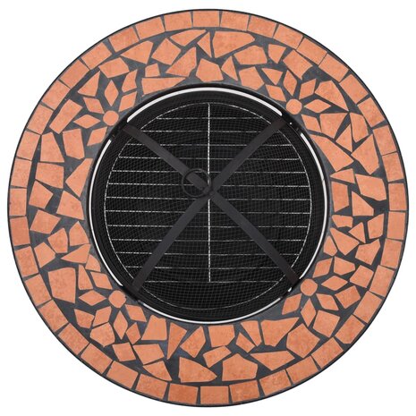 Vuurtafel mozaïek 68 cm keramiek terracottakleurig 8
