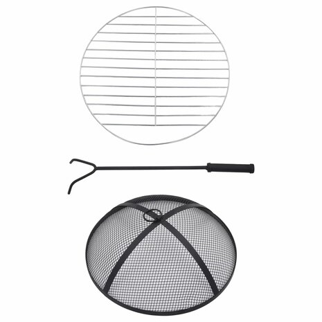 Vuurtafel mozaïek 68 cm keramiek zwart en wit 9