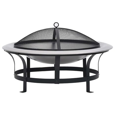 Tuinvuurplaats met grill 76 cm roestvrij staal 1