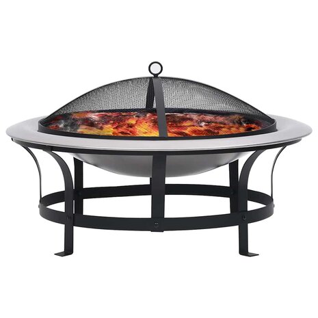 Tuinvuurplaats met grill 76 cm roestvrij staal 2