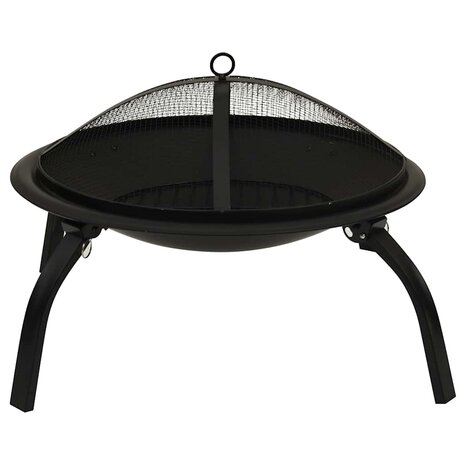 Vuurschaal en barbecue 2-in-1 met pook 56x56x49 cm staal 4