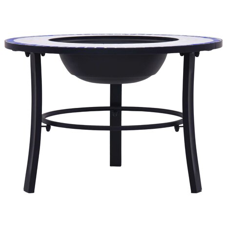 Vuurschaal mozaïek 68 cm keramiek blauw en wit 3