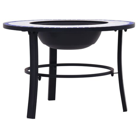 Vuurschaal mozaïek 68 cm keramiek blauw en wit 4