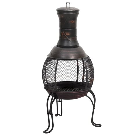 Tuinkachel met pook 39x39x90 cm staal 4