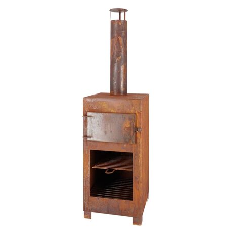 Esschert Design Terraskachel met pizzaoven roestkleurig 2