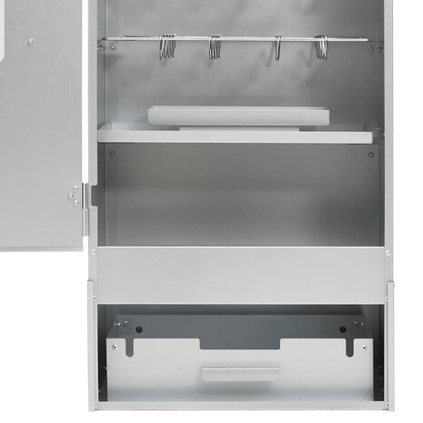 BBQ-rookoven met houtsnippers 44,5x29x110 cm staal 9