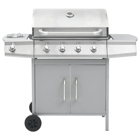 Gasbarbecue 4+1 kookzone roestvrij staal zilverkleurig  3