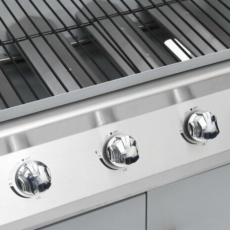 Gasbarbecue 4+1 kookzone roestvrij staal zilverkleurig  9