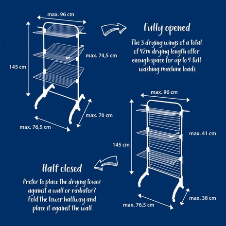 Leifheit Droogtoren Comfort Tower 420 wit 5