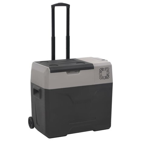 Koelbox met wielen en adapter 30 L polypropeen zwart en grijs 4