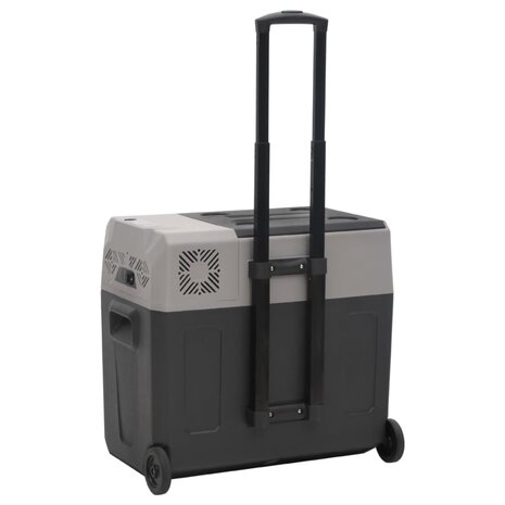 Koelbox met wielen en adapter 40 L polypropeen zwart en grijs 7