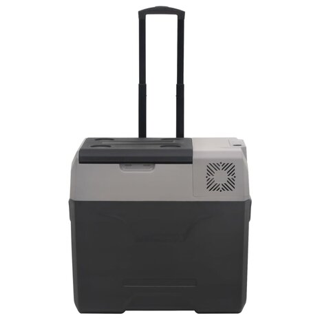 Koelbox met wielen en adapter 50 L polypropeen zwart en grijs 5
