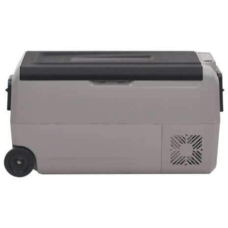 Koelbox met wielen en adapter 50 L PP en PE zwart en grijs 5