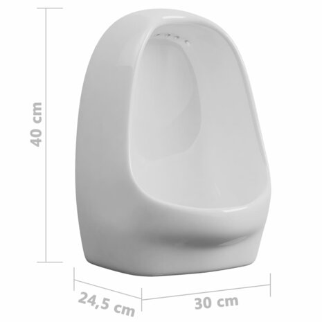 Wandurinoir met spoelklep keramiek wit 7