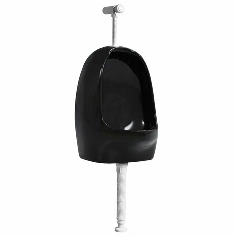 Wandurinoir met spoelklep keramiek zwart 2
