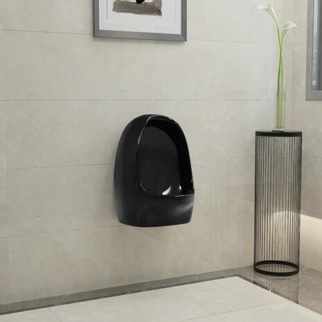 Wandurinoir met spoelklep keramiek zwart 3