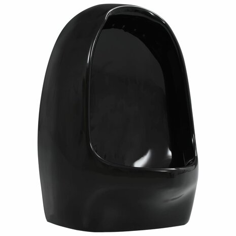 Wandurinoir met spoelklep keramiek zwart 5