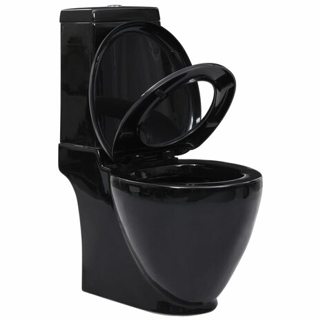 Toilet met afvoer achter keramiek zwart 3