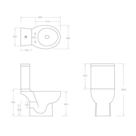 Toilet met afvoer achter keramiek zwart 8