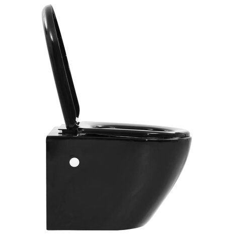 Hangend toilet randloos keramiek zwart 7