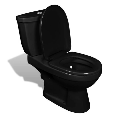 Toilet met stortbak zwart 1