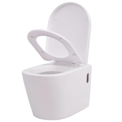 Hangend toilet met verborgen stortbak keramiek wit 3