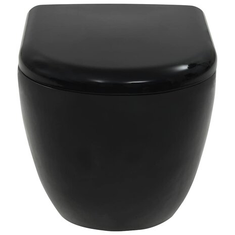 Hangend toilet met verborgen stortbak keramiek zwart 7