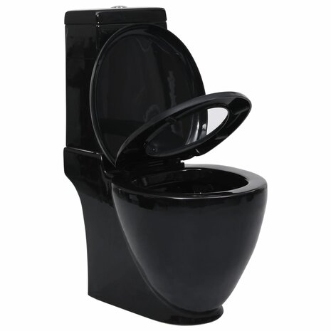 Toilet rond afvoer onder keramiek zwart 5
