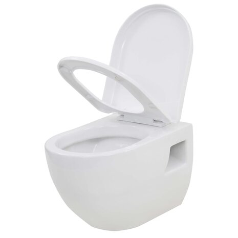 Hangend toilet met hoge verbogen stortbak keramiek 6