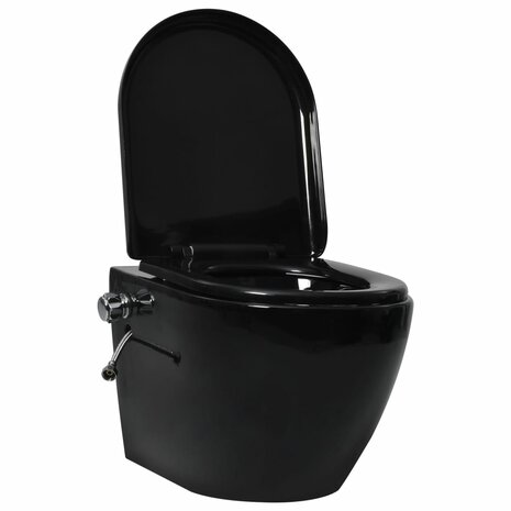 Hangend toilet randloos met verborgen stortbak keramiek wit  2