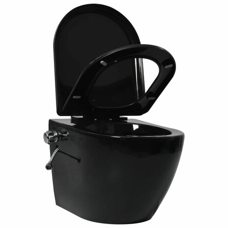 Hangend toilet randloos met verborgen stortbak keramiek wit  3
