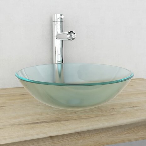 Wasbak gehard glas 42 cm matglas 1