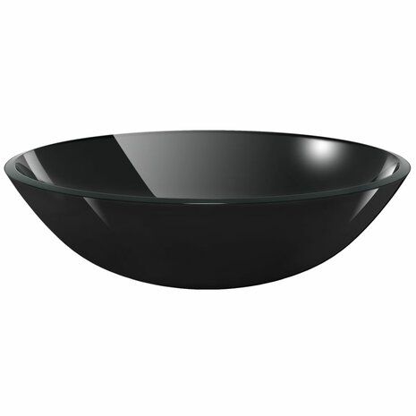Wasbak gehard glas 42 cm zwart 2