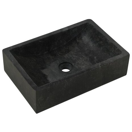 Gootsteen 45x30x12 cm marmer hoogglans zwart 3