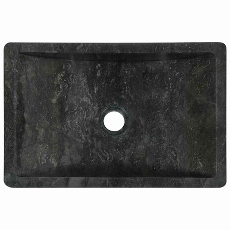 Gootsteen 45x30x12 cm marmer hoogglans zwart 6