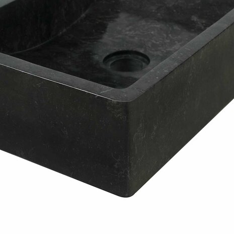 Gootsteen 45x30x12 cm marmer hoogglans zwart 7