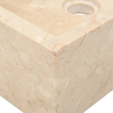 Gootsteen 45x30x12 cm marmer hoogglans crèmekleurig 7